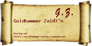 Goldhammer Zalán névjegykártya